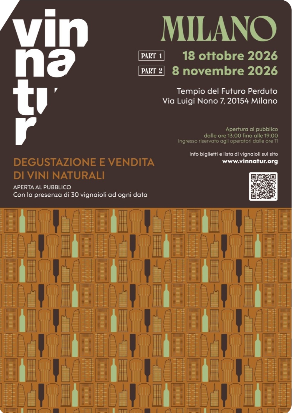Vinnatur Tasting Milano                      Saremo presenti Domenica 18 ottobre, dalle 11 alle 19 al Tempio del Futuro Perduto